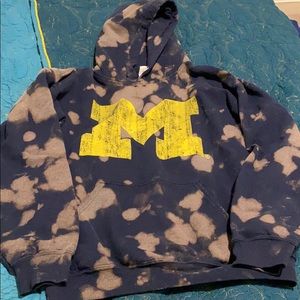 University of Michigan bleach dyed sweatshirt M